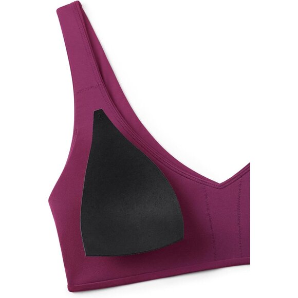 V Shaped Bikini Top Women Padded Swim Bra Wide Straps Beach Pool Water - Picture 5 of 5